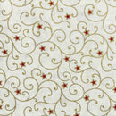 FAT QUARTER Gold Ivory & red Christmas Swirl 100% cotton fabric 18 X 22 inches