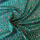 Green Sparkly Stars 100% Cotton Christmas Fabric Sold Per 1/2 Metre
