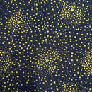Navy & Gold  Starburst 100% cotton fabric 44" wide per 1/2 metre