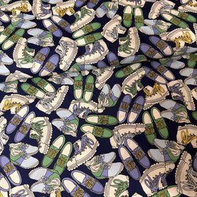 Navy Blue Shoe Fabric 100% Premium Cotton Fabric by Dashwood Sold Per 1/2 Metre
