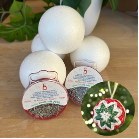 4 x Polystyrene 8cm Diameter balls & 2 Packs of Pins *Stitchi Club Members Only*
