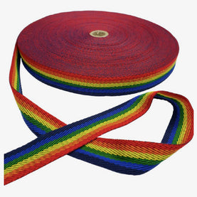 Rainbow Acrylic Webbing Tape 25mm Wide Sold Per Metre