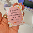 Handcrafted Sewing Tea Bag | Stocking Filler 'Seam Ripper'