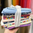 910 grams mixed remnant cotton poplin fabrics