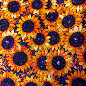 Sonny Sunflowers 100% Premium Cotton Fabric 112cm Wide Sold Per Half Metre