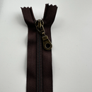 Brown  & Antique Bronze Zip 14" Size 5