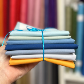 558 grams mixed plain Dashwood Fabrics 100% cotton fabrics remnant bundle (approx 2.5 metres)