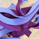 Remnant Bundle 38mm wide Plum & Lilac Coloured Cotton Webbing - 11 pieces