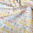 19" x 44" Piece Recycle & Love 100% Premium Cotton Fabric