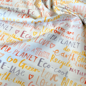 19" x 44" Piece Recycle & Love 100% Premium Cotton Fabric