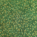 Snowfall Christmas Sparkle Drops Green & Gold Metallic 100% cotton fabric 44" wide per 1/2 metre