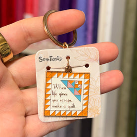 'When Life Gives You Scraps' Key Ring | Great Gift For Quilters/Sewists