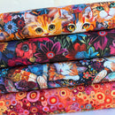 4 Piece Quilt Cats FAT QUARTER Bundle 100% Premium Cotton Fabrics