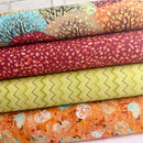 4 Piece Free Falling Autumnal FAT QUARTER Bundle 100% Premium Cotton Fabrics