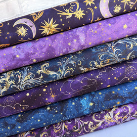 6 Piece Stardust HALF METRE Bundle 100% Premium Cotton Fabrics
