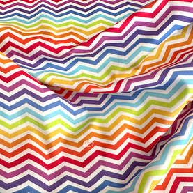 Pre-cut Fat Quarter Rainbow Zig Zag Funky 100% Cotton Fabric 18 x 22 inches