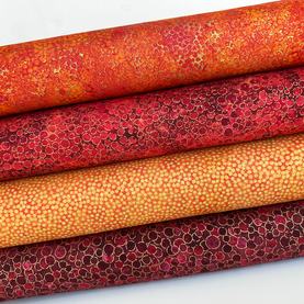 Shimmer Sunset Metallic 4 Piece HALF METRE Bundle 100% Premium Cotton Fabrics