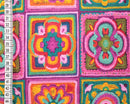Granny Square Crochet effect 100% cotton fabric - sold per half metre 136cm Wide