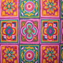 Granny Square Crochet effect 100% cotton fabric - sold per half metre 136cm Wide