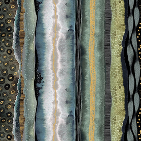 Flora & Form Stripes Metallic 100% Premium Cotton Fabric Sold Per 1/2 Metre, 112cm Wide