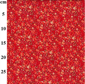 Red Sprinkle Floral 100% Cotton Poplin Sold Per 1/2 Metre 112cm Wide