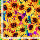 Last piece Sundance Packed Sunflowers 100% Premium Cotton Fabric 41 cm x 112cm