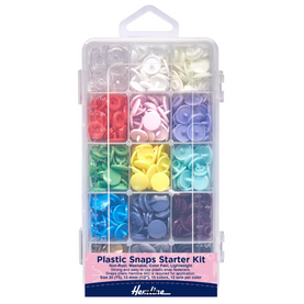 Kam Plastic Snap fasteners (poppers): Starter Kit: 12 Sets of 12.4mm.  15 Assorted Colours.  Size T5