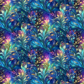 Fantasy Leafy Vine 100% premium cotton fabric by Timeless Treasures 112cm wide per 1/2 metre