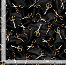 Vintage Scissors 100% Premium Cotton Fabric 112cm Wide Sold Per Half Metre