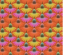 Perennial Borders, Echinacea Rust 100% Premium Cotton Fabric 112cm Wide Sold Per Half Metre