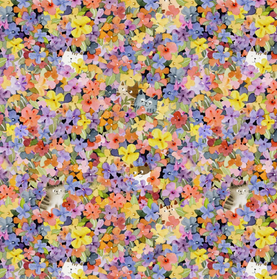 Peek-a-Boo Cats Around Town 100% Premium Cotton Fabric Sold Per 1/2 Metre, 112cm Wide