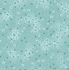 Aqua Blue Bloom & Blend 100% Premium Cotton Fabric Sold Per 1/2 Metre 112cm Wide