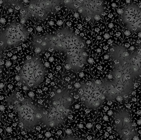 Black Bloom & Blend 100% Premium Cotton Fabric Sold Per 1/2 Metre 112cm Wide