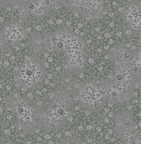 Gray Bloom & Blend 100% Premium Cotton Fabric Sold Per 1/2 Metre 112cm Wide