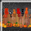 Timeless Treasures SPOOKY Cats On A Fence Premium Cotton Fabric Sold Per 1/2 Metre