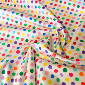 Rainbow Spot 100% Cotton Poplin Fabric Sold Per 1/2 Metre 112cm Wide
