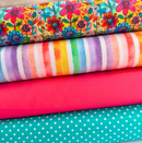 4 Piece Colour Carnival HALF METRE Bundle 100% Cotton Poplin Fabrics