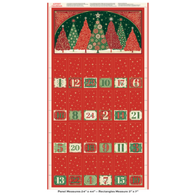Adorn Christmas Advent Fabric Panel 100% Premium Cotton Fabric 24" x 44"