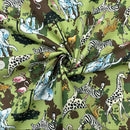 LAST PIECE 140cm x 112cm Green Safari 100% cotton poplin fabric