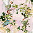 Last one "Tropic Walk" 100% cotton fabric piece 60 cm x 112cm