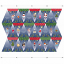 Woodland Christmas Bunting Panel 100% Premium Cotton Fabric