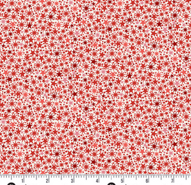 Christmas Nutcracker, Red Stars 100% Premium Cotton fabric 44" wide per 1/2 metre