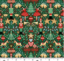 1/2 Metre Piece Green Christmas Nutcracker 100% Premium Cotton Fabric