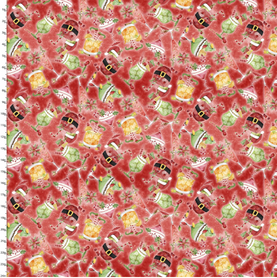 Christmas Happy Alcoholidays, 100% Premium Cotton fabric 44" wide per 1/2 metre
