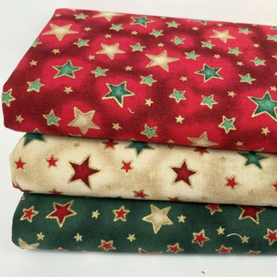 Shining Stars 3 piece FAT QUATER BUNDLE - 100% Cotton Fabric