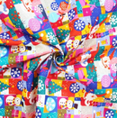 Multicoloured Festive Snowmen 100% cotton fabric - sold per half metre 136cm wide