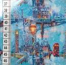London Winter Christmas Scene 100% cotton fabric - sold per half metre 136cm wide