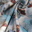 Train Winter Christmas Scene 100% cotton fabric - sold per half metre 136cm wide