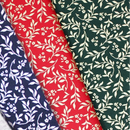 Metallic Floral Christmas Leaves 3 piece FAT QUATER BUNDLE - 100% Cotton Fabric