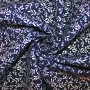 Navy Blue Christmas Floral Leaves 100% cotton fabric - sold per half metre 136cm wide